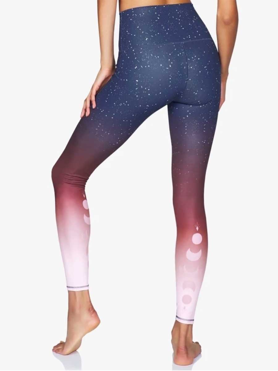 Moonchild Yoga Wear Printed Leggings - Deep Shade