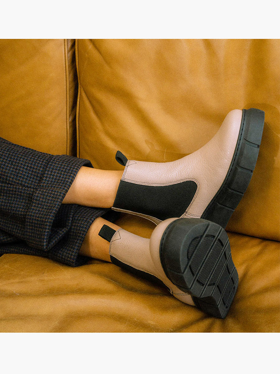 Shoe the Bear Tove Leather Chelsea Boots - Beige