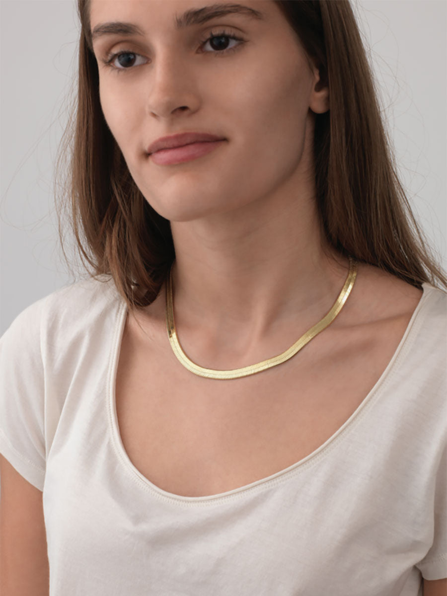 Anni Lu Big Snake Necklace Gold