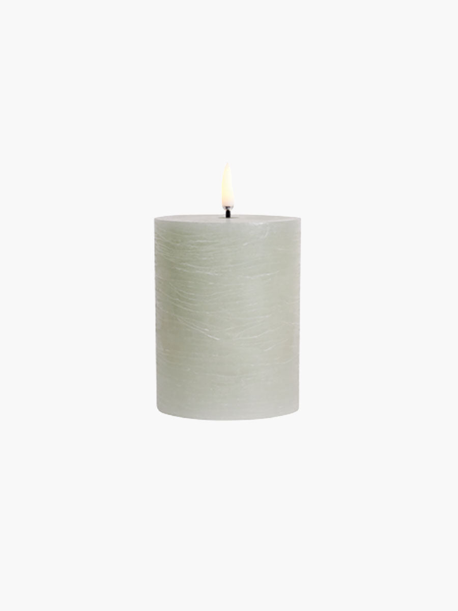 Uyuni LED Pillar Candle 7.8x10 - Dusty Green