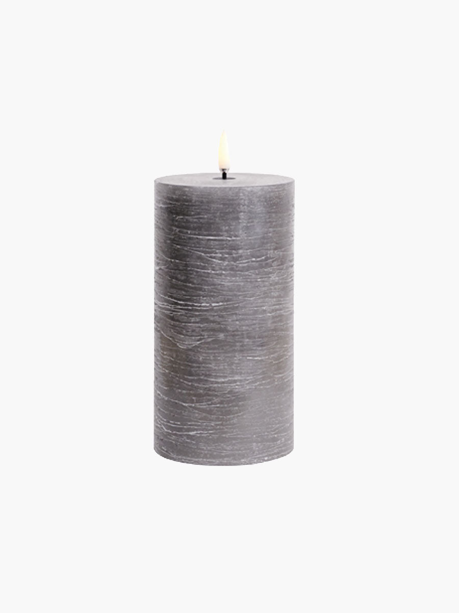 Uyuni-LED Pillar Candle 7.8x15 - Grey