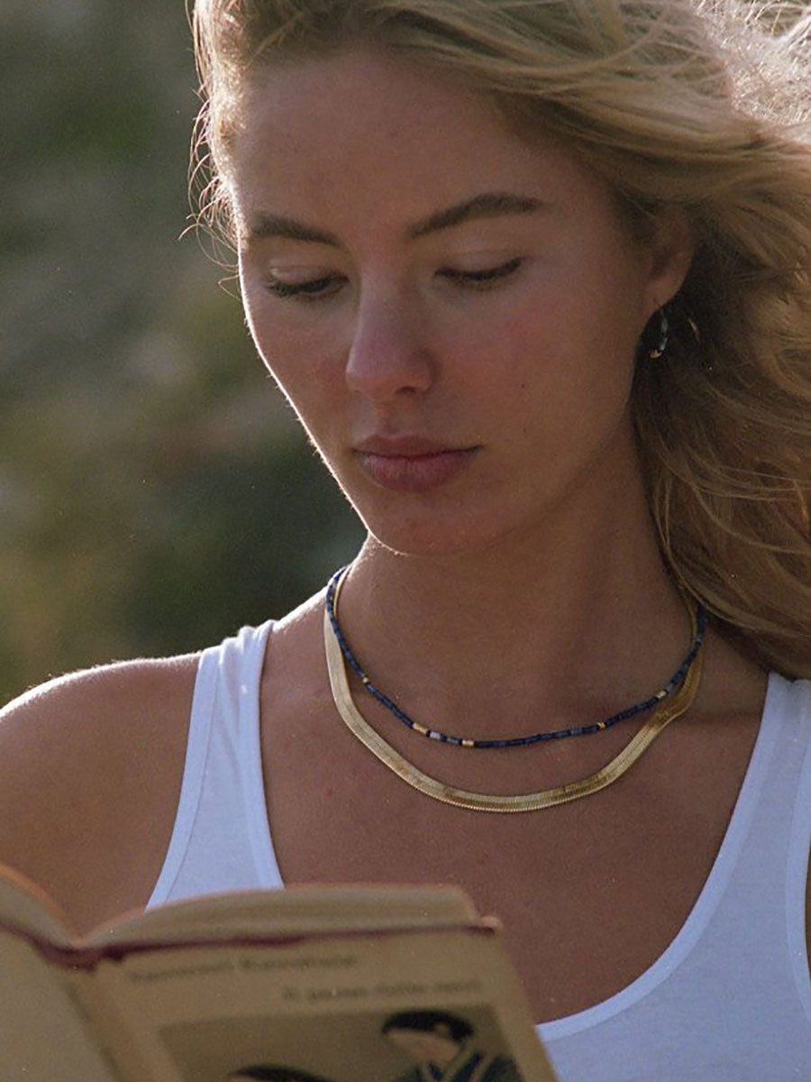 Anni Lu Big Snake Necklace Gold