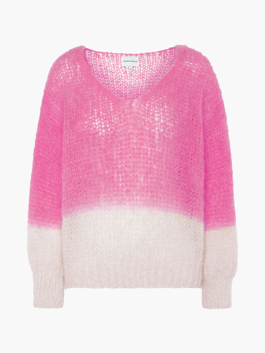 Americandreams - Milana 2-Tone Mohair Jumper - Pink/White
