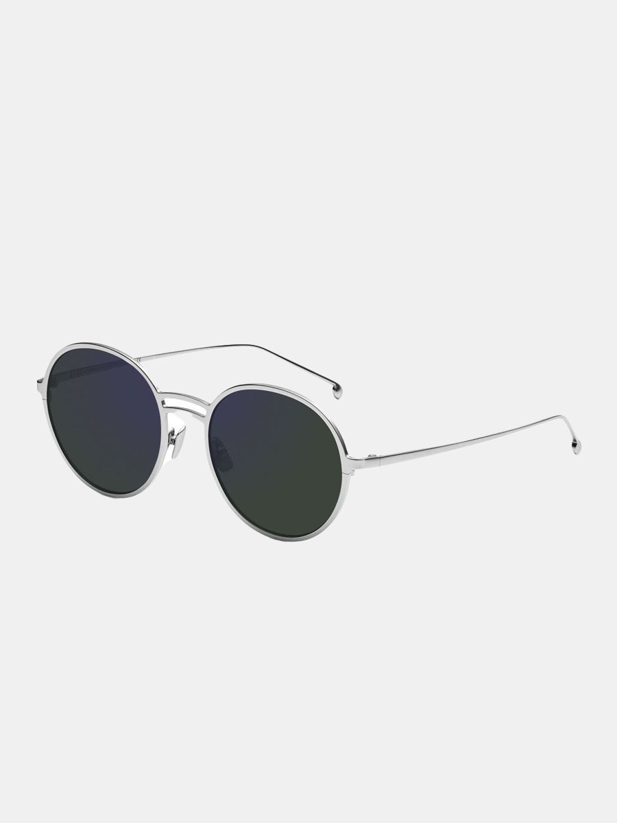 AYM - Yael Round Sunglasses - Silver/Army