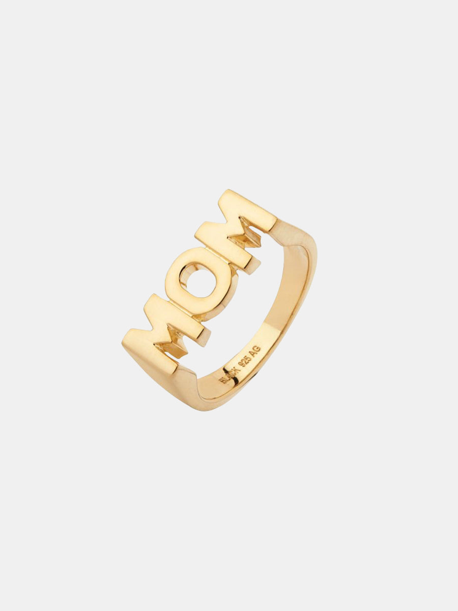 Maria Black Mom Ring - Gold
