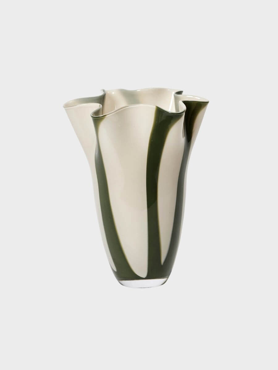 Broste Copenhagen - Liva Vase - Green/White