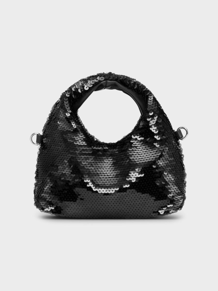 Mini Hobo Sequin Bag - Black