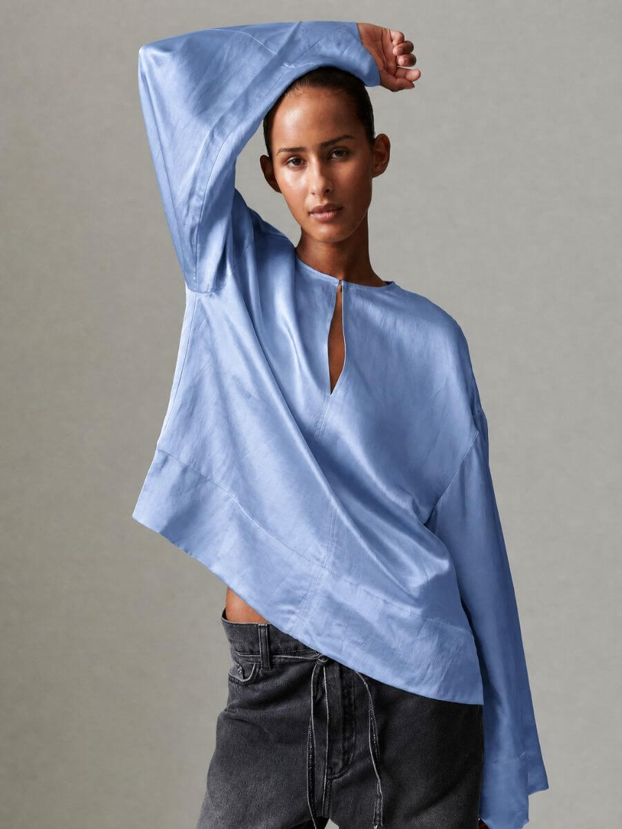Day Birger et Mikkelsen Davies Silky Touch Blouse - Brunnera Blue 