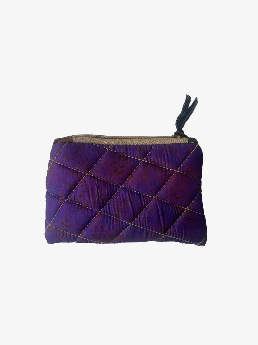 Quilted Fabric Purse - Purple 1