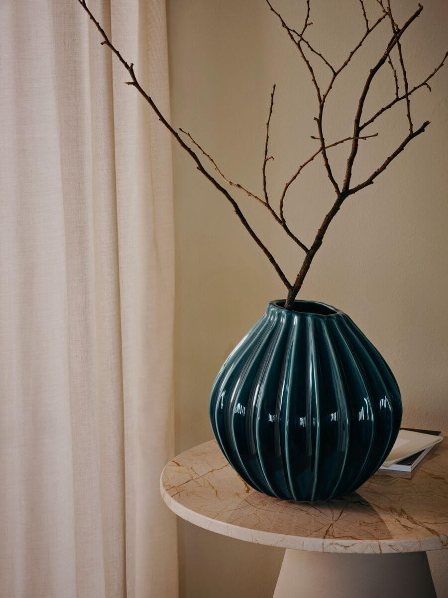 Broste Copenhagen - Wide Vase - Teal