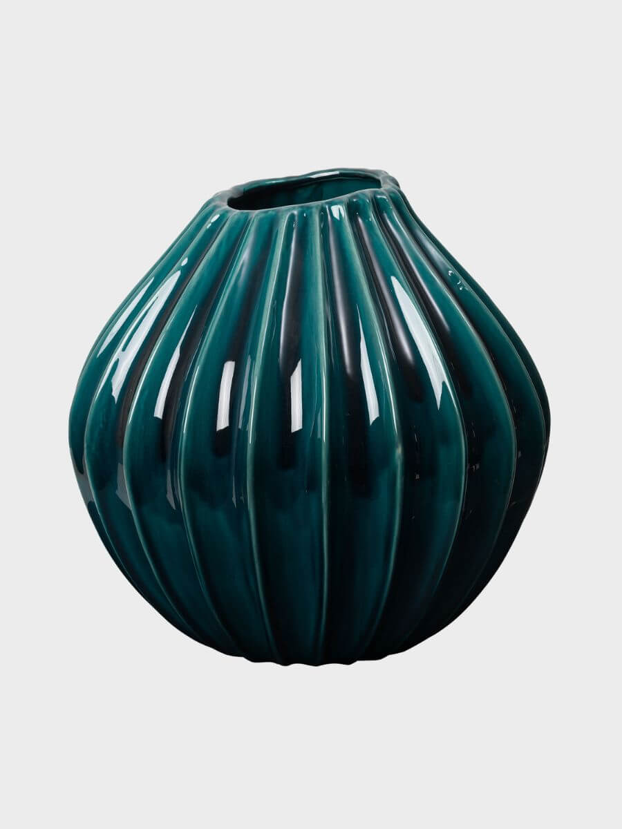 Broste Copenhagen - Wide Vase - Teal