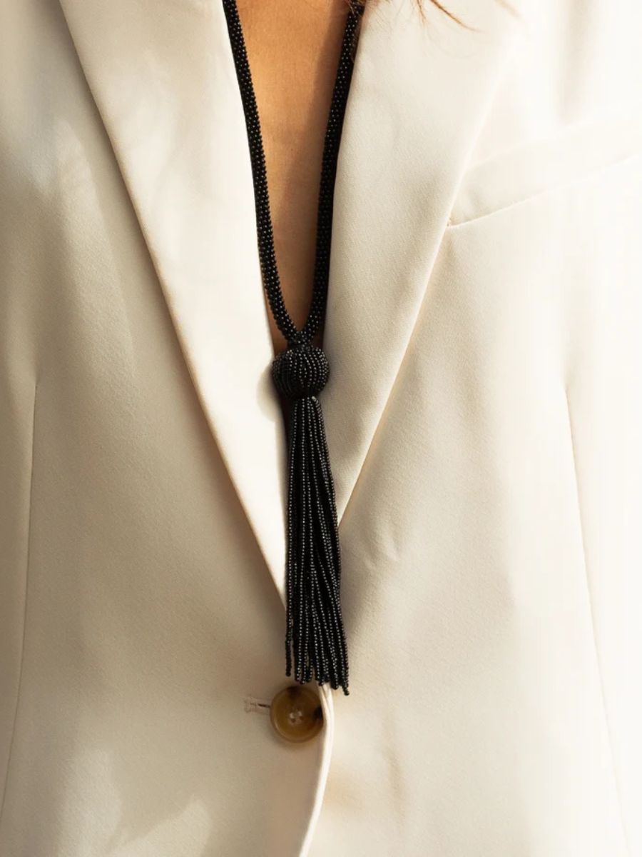 Emery Beaded Necklace - Black