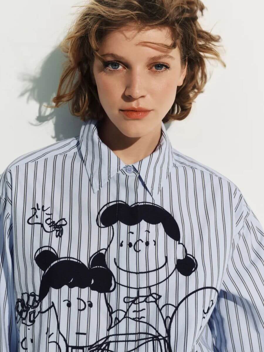 Jown Embroidered Shirt - Light Blue Stripe