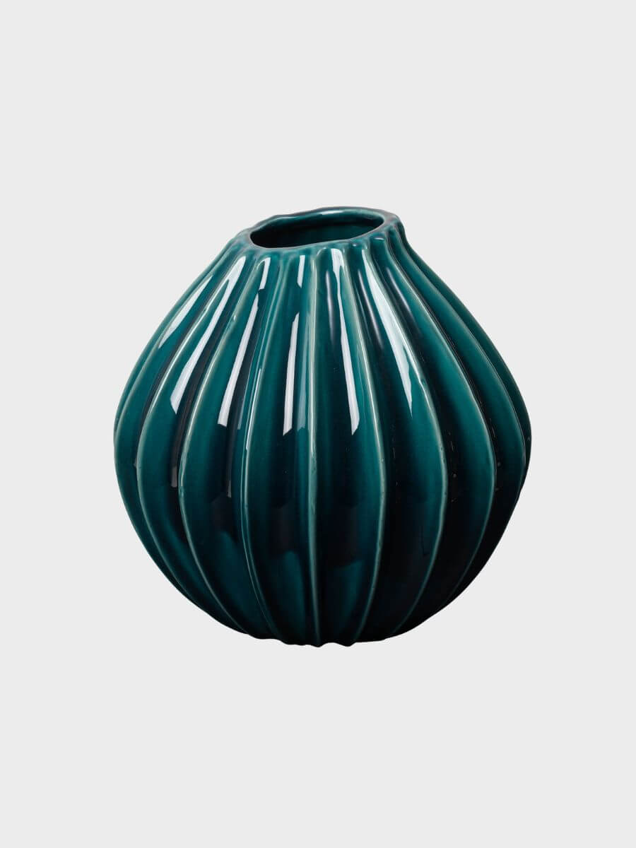 Broste Copenhagen - Wide Vase - Teal