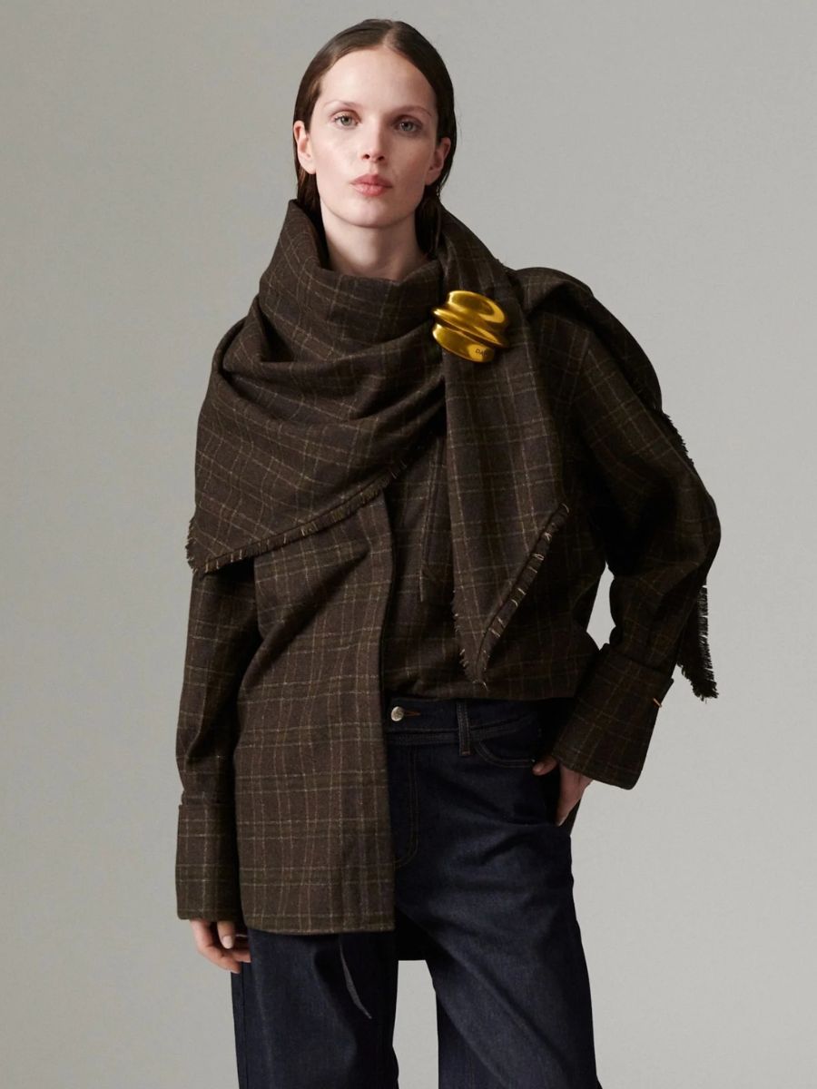 Zia Flanello Scarf - Brown Check