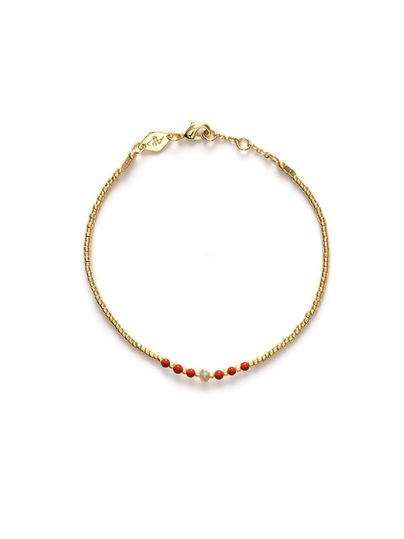 Bead & Gem Bracelet - Corail