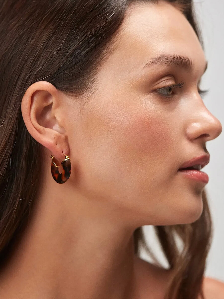 ANNI LU
Big Swell Hoops - Golden Tortoise