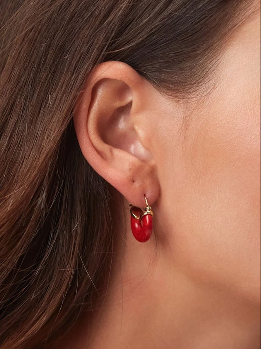 ANNI LU
Petit Swell Hoops - Bright Red
