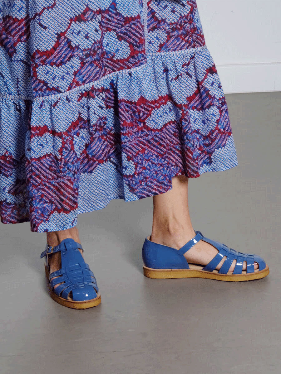 Strap Sandals with Buckle - Dusty Blue