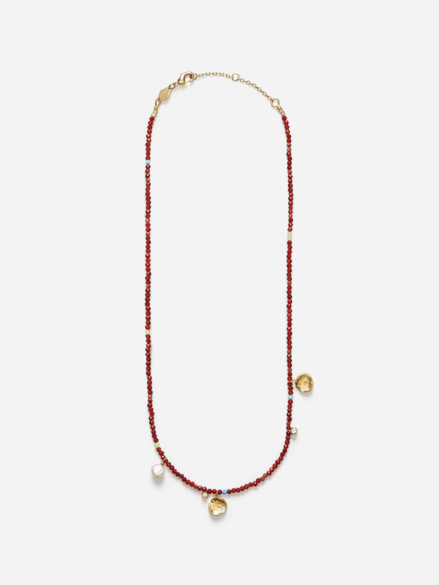 Anni-Lu-Maroon-Harmony-Necklace - Gold