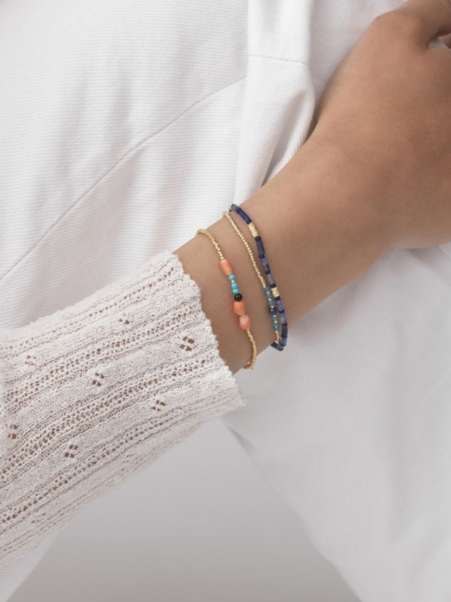 Anni Lu - Bead & Gem Bracelet - Mediterranean Blue