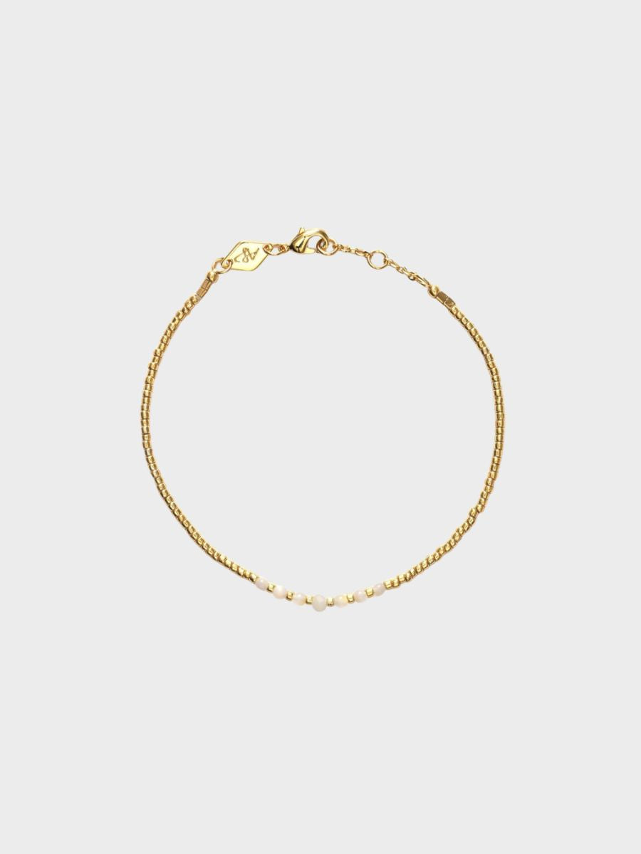 Anni Lu - Bead & Gem Bracelet - Pearl
