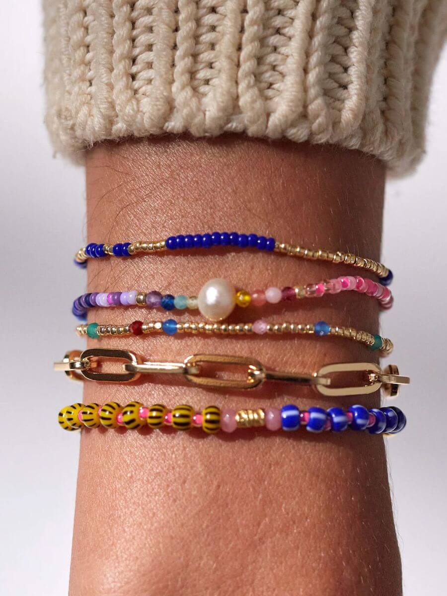 Anni Lu - Golden Hour Bracelet and Asym Bracelet - Blue