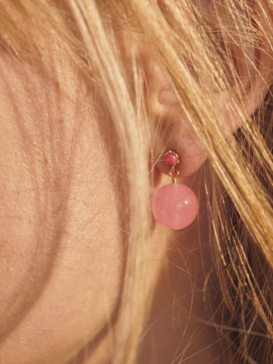 Anni Lu - Pink Bubbles Earrings - Gold