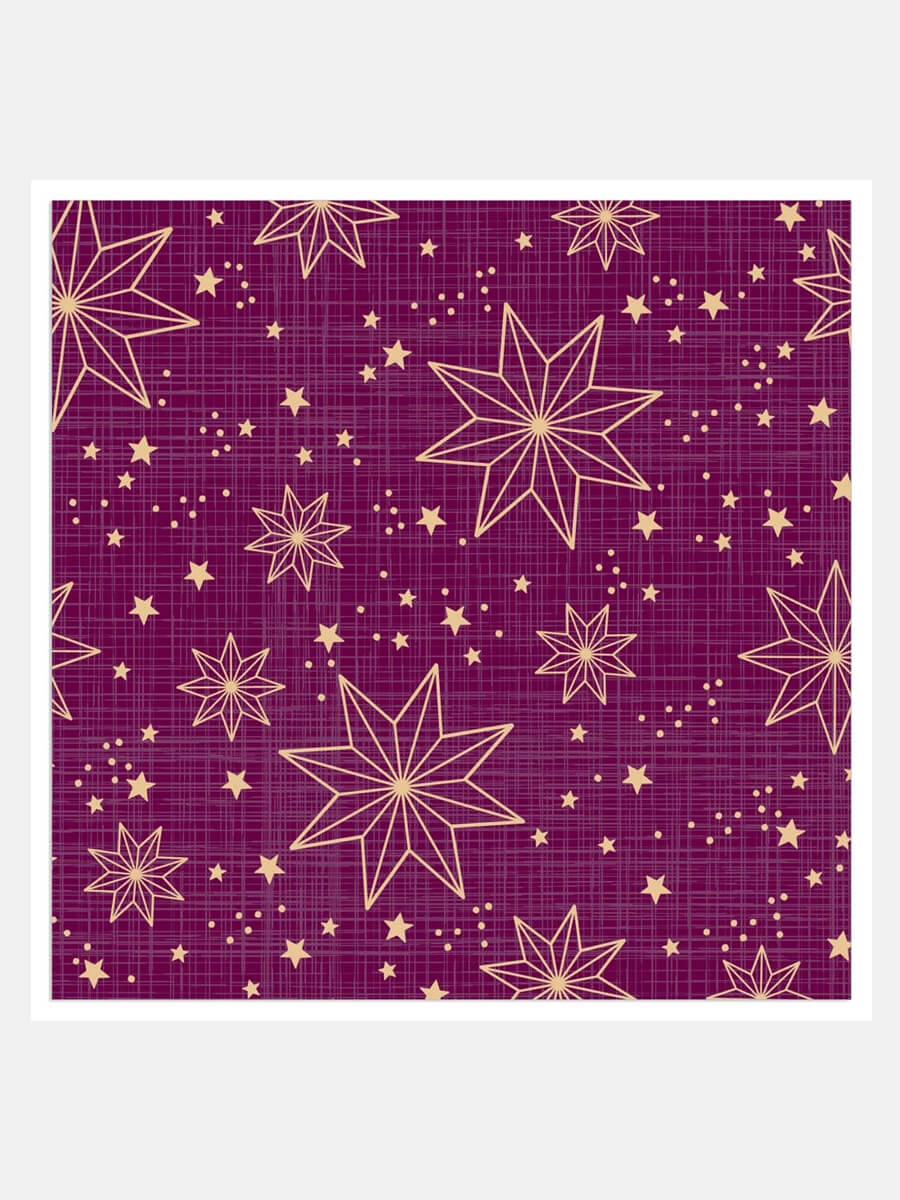 Christmas Ice Star Napkins - Aubergine