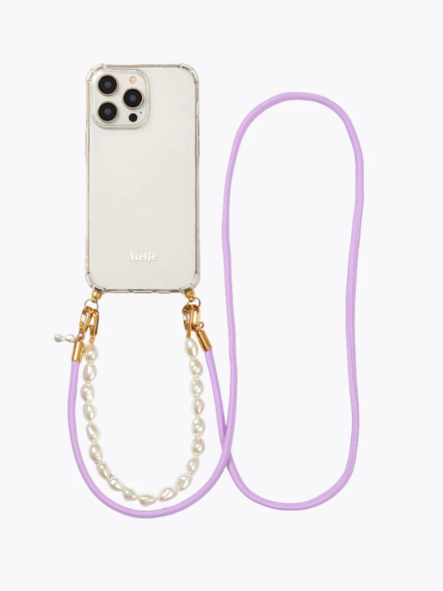Ateljé - Long Phone Cord - Lavender with Cloudy short cord