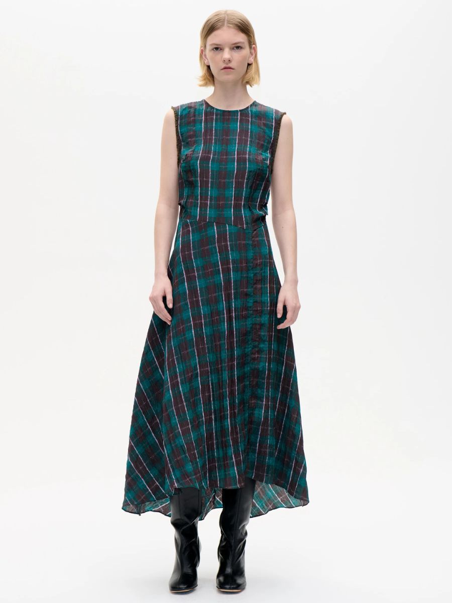 Baum und Pferdgarten - Atina Dress - Brown Green Check