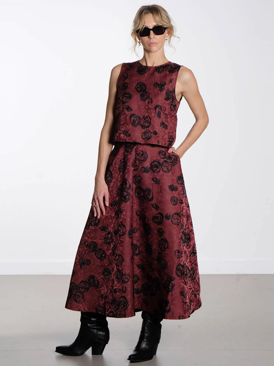 BAUM-UND-PFERDGARTEN--Madine-Top---Saye-Skirt-Bordeaux-Rose