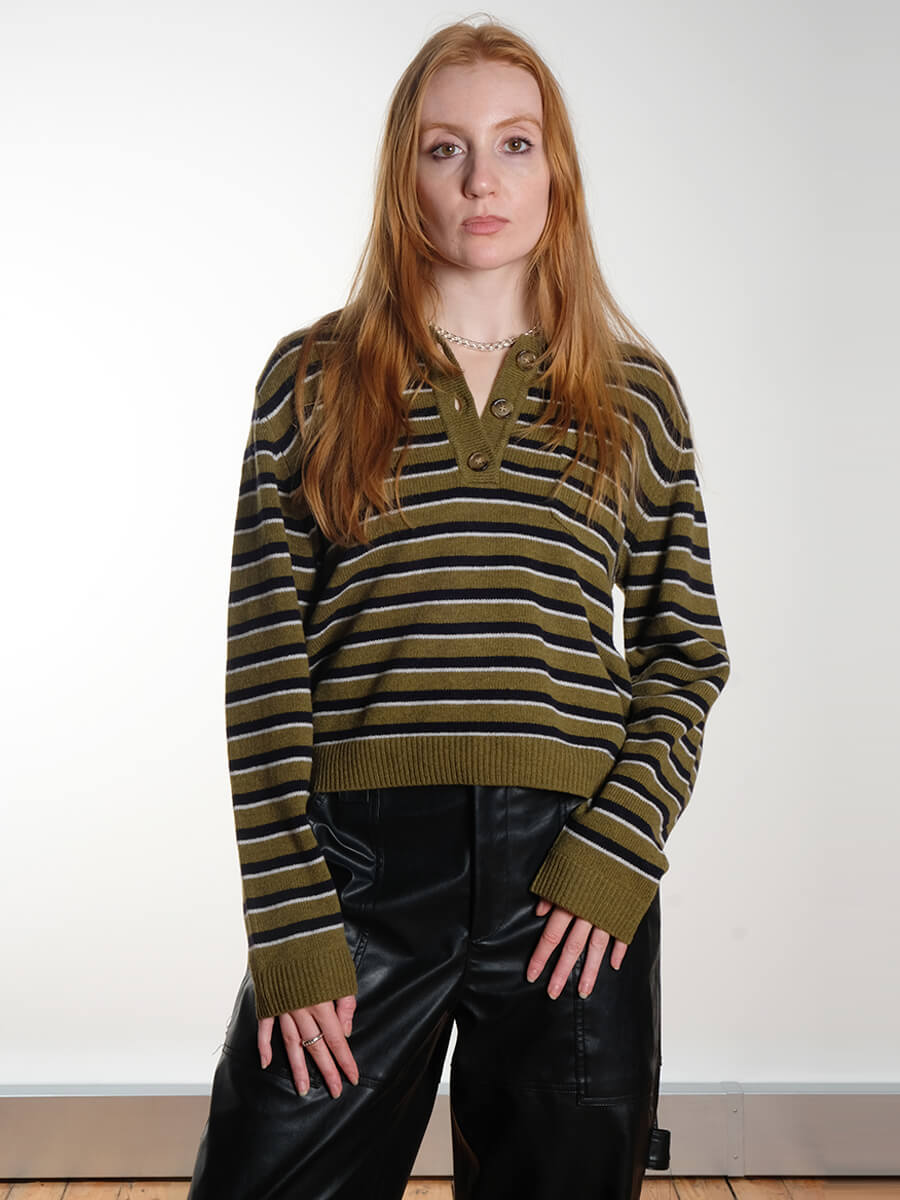 Baum und Pferdgarten  - Cori Sweater - Ivy Green Stripe Day Birger et Mikkelsen - Elijah Polished Leather