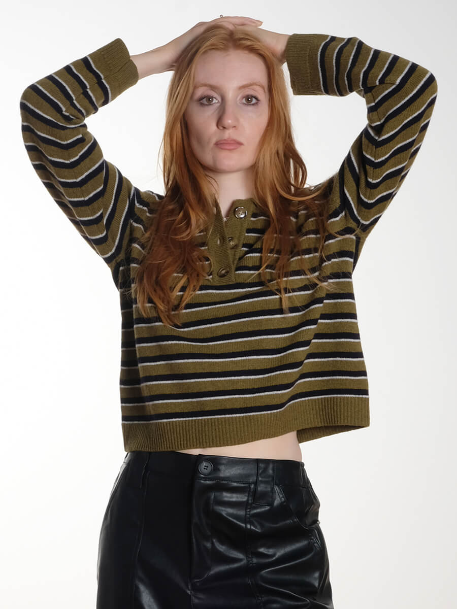 Baum und Pferdgarten  - Cori Sweater - Ivy Green Stripe Day Birger et Mikkelsen - Elijah Polished Leather