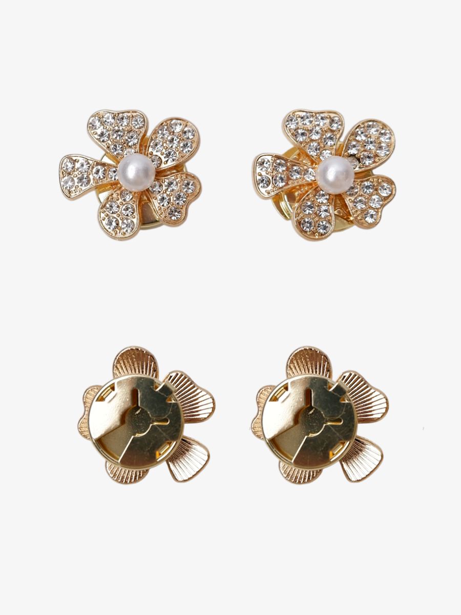 Black Colour - Jelline Button Covers 2pk - Gold