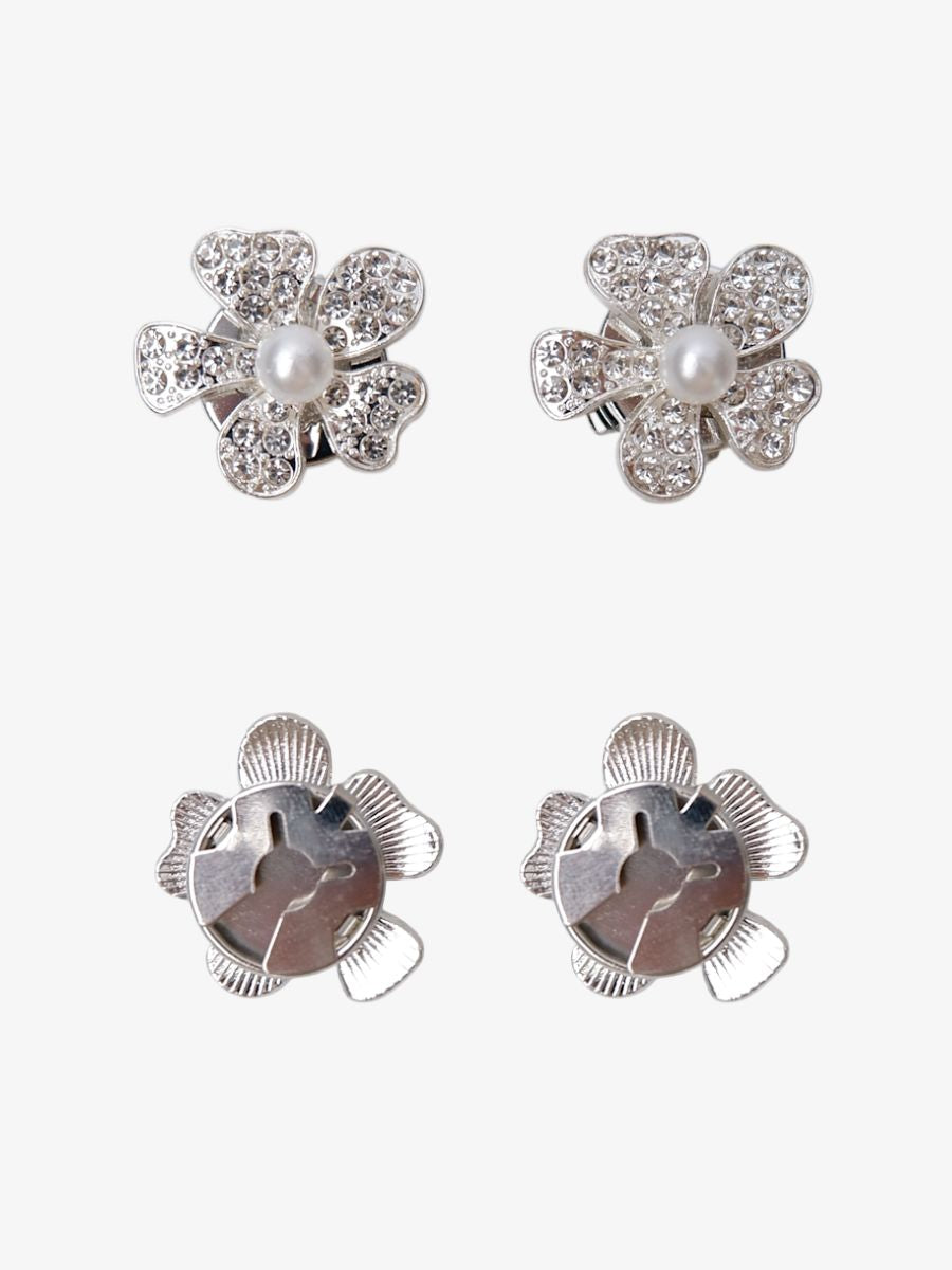 Black Colour - Jelline Button Covers 2pk - Silver
