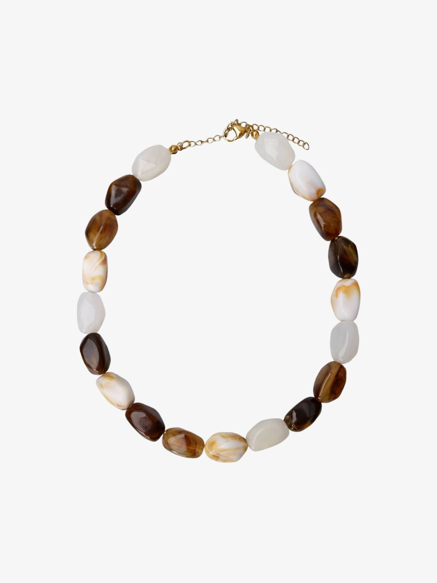 Black Colour - Lyon Necklace - Brown Multi