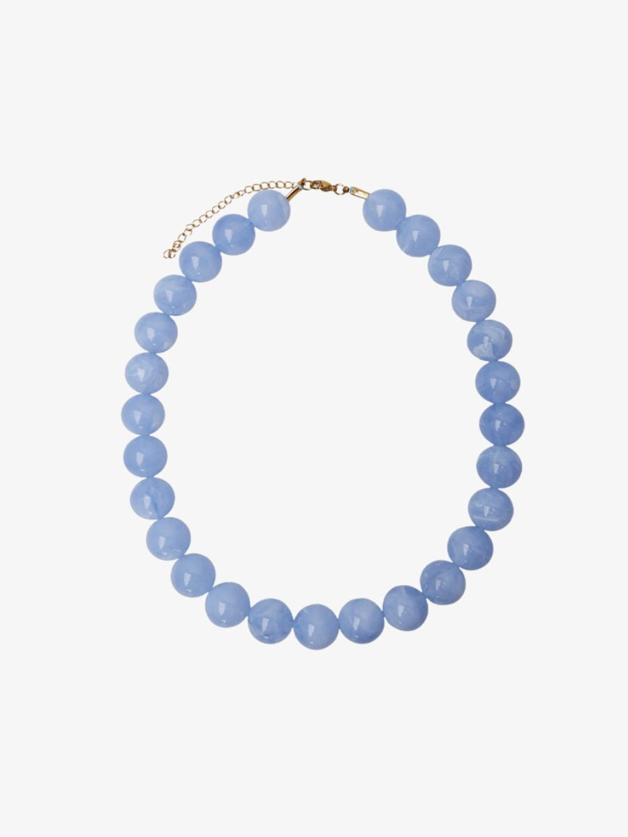 Black Colour - Milova Necklace - Light Blue