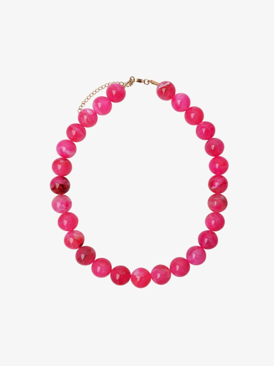 Black Colour - Milova Necklace - Pink
