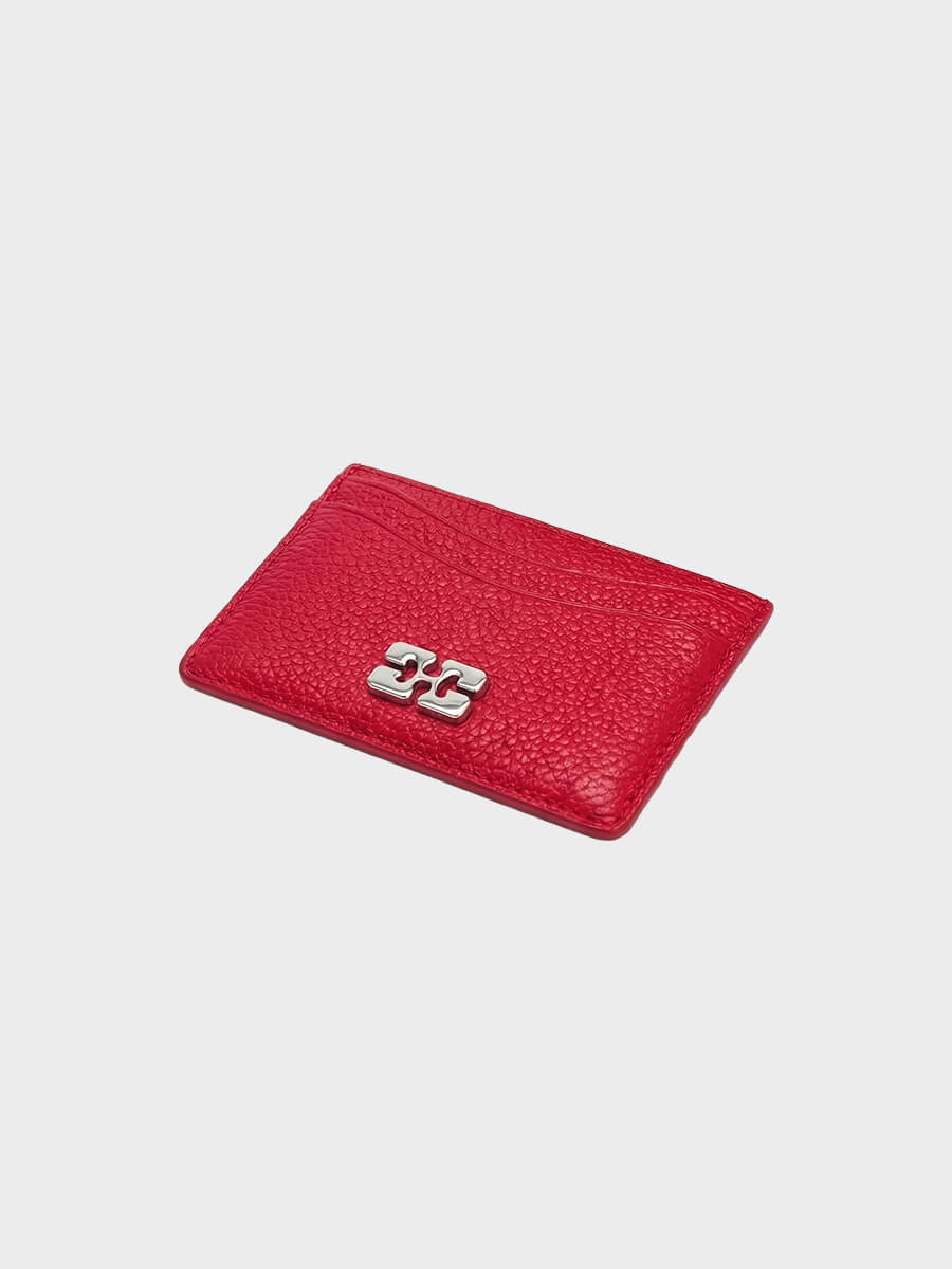 Ganni - Bou Card Holder Grained - Goji Berry
