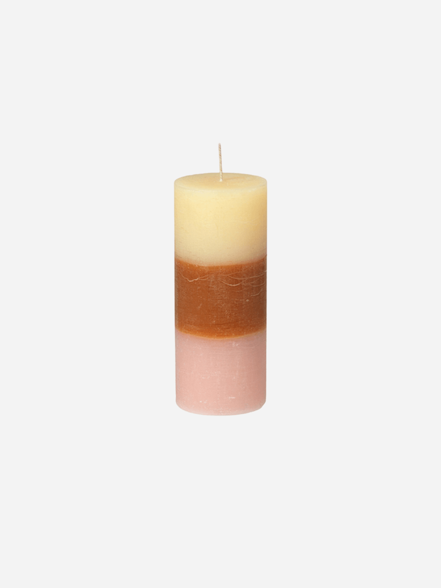 Broste Rainbow Pillar Candle 7x17 - Tequila Sunrise