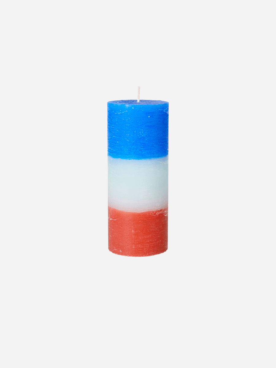 Broste Rainbow Pillar Candle 7x17 - Blue Lagoon