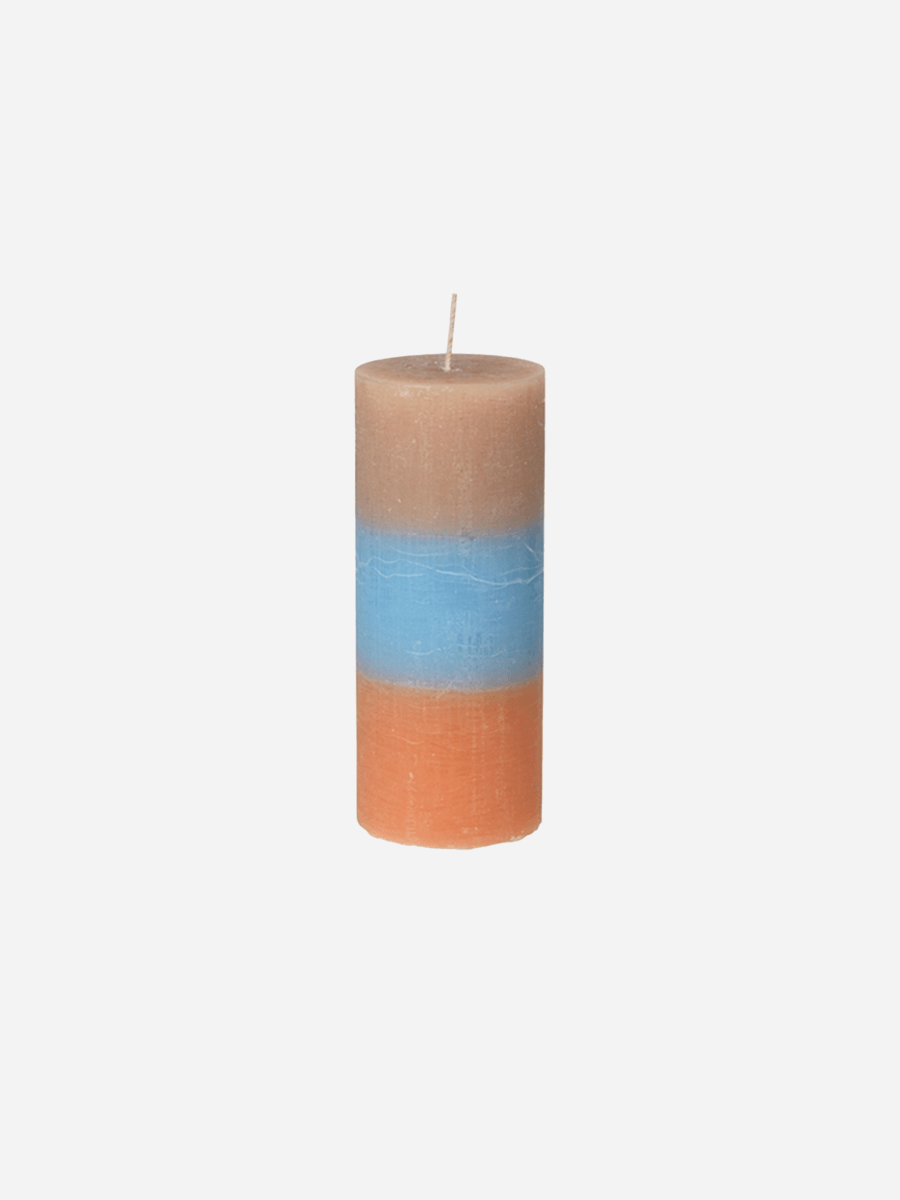 Broste Rainbow Pillar Candle 7x17 - Caramel Sky
