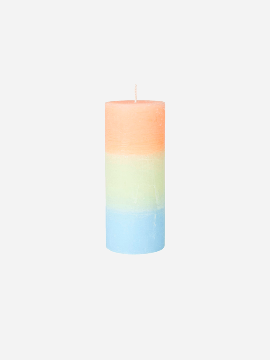 Broste Rainbow Pillar Candle 7x17 - Cloudy Melon