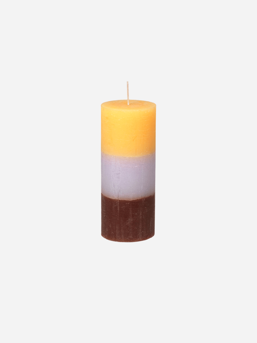 Broste Rainbow Pillar Candle 7x17 - Peach Lavender
