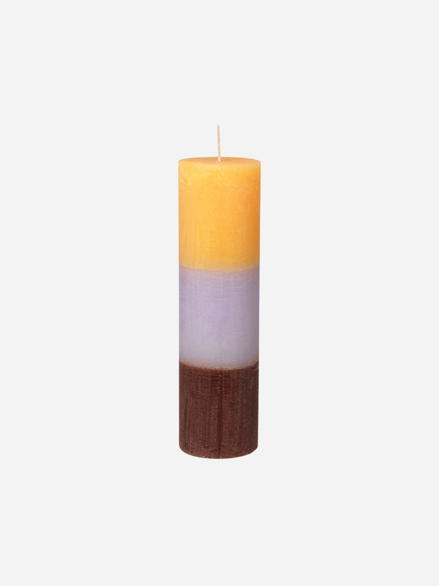 Broste Rainbow Pillar Candle 7x25 - Peach Lavender