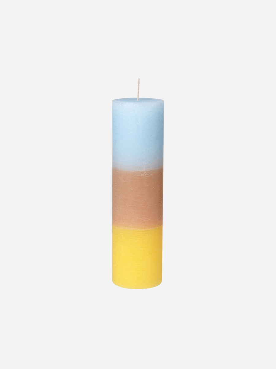 Broste Rainbow Pillar Candle 7x25 - Pineapple Cloud