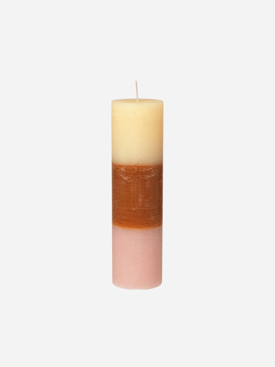 Broste Rainbow Pillar Candle 7x25 - Tequila Sunrise