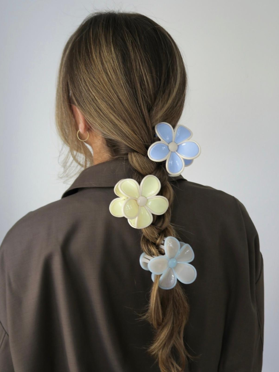 Sui Ava - Buttercup Big Hairgrip - Yellow, Blue and Dusty Rose colourways