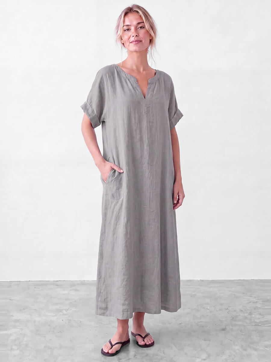 CABANA LIVING Erantis Kaftan Dress-Fango Grey